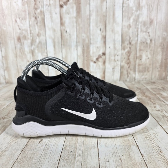 Nike Free RN 2018 Running Shoes Lightweight Athletic Black White‎ US 6.5 - Picture 1 of 8
